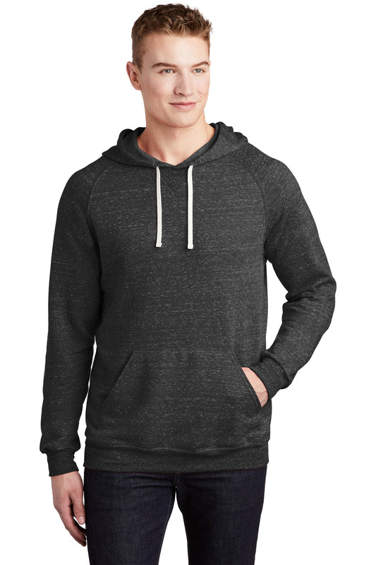 Jerzees  Snow Heather French Terry Raglan Hoodie 90M Black Ink