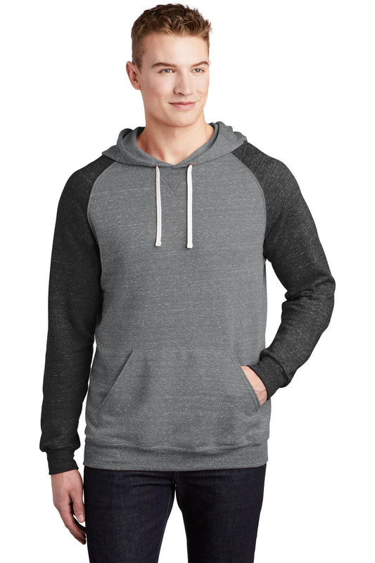 Jerzees  Snow Heather French Terry Raglan Hoodie 90M Charcoal/ Black