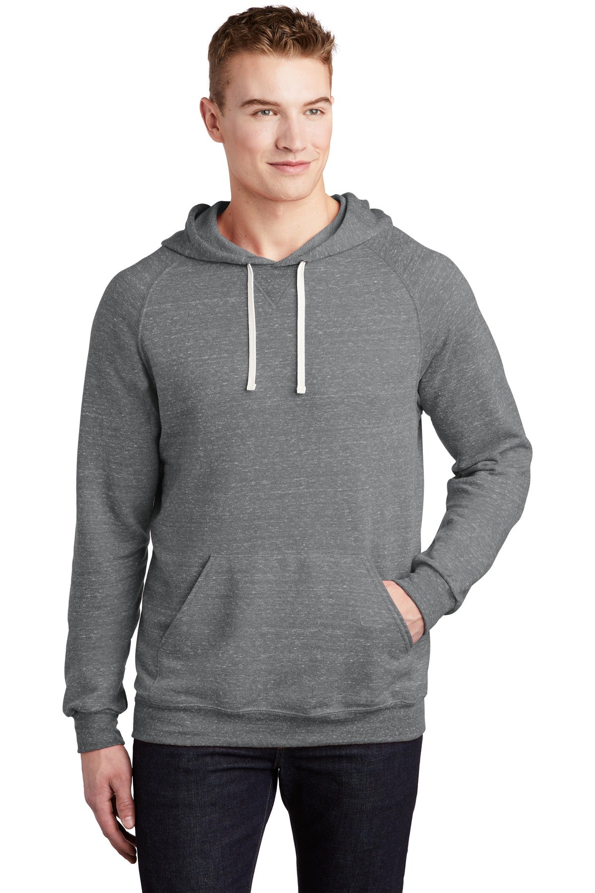 Jerzees  Snow Heather French Terry Raglan Hoodie 90M Charcoal