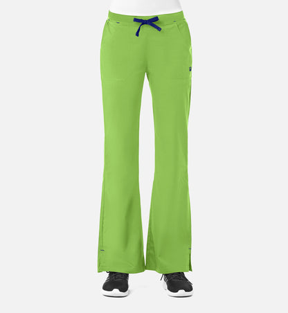 Blossom 9102 Multi-Pocket Flare Pants Apple Green