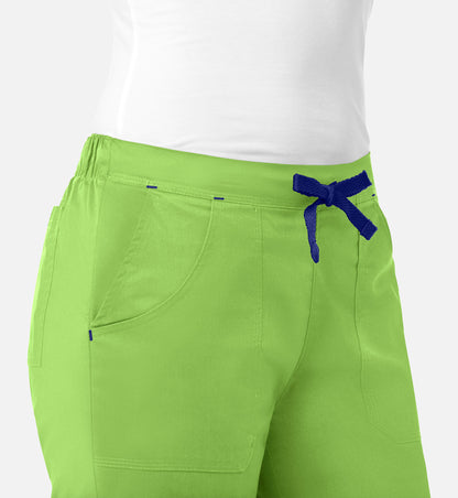 Blossom 9102 Multi-Pocket Flare Pants Apple Green