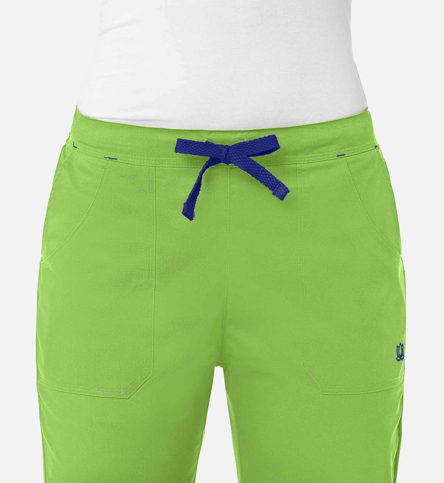 Blossom 9102 Multi-Pocket Flare Pants Apple Green