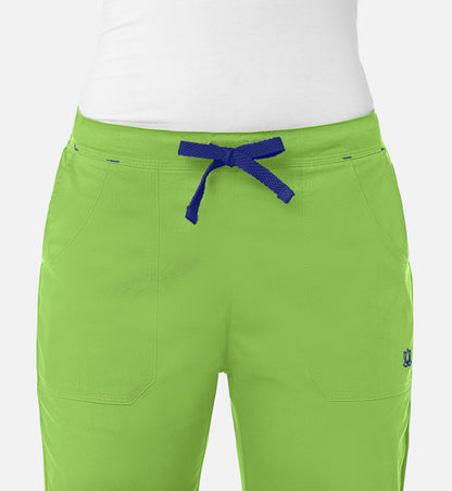 Blossom 9102 Multi-Pocket Flare Pants Apple Green