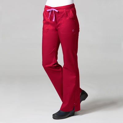 Blossom 9102 Multi-Pocket Flare Pant Crimson