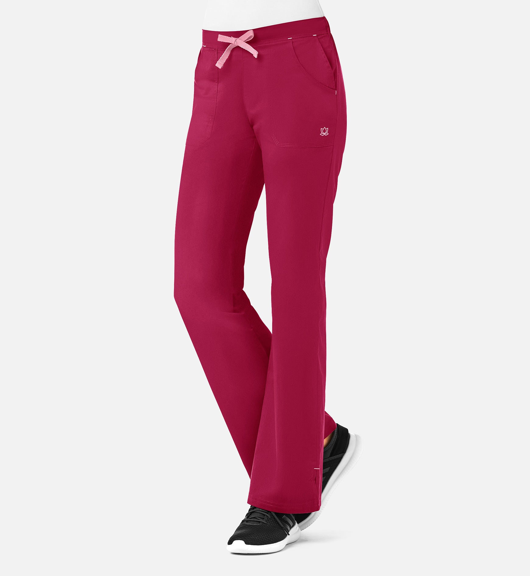 Blossom 9102 Multi-Pocket Flare Pants Crimson