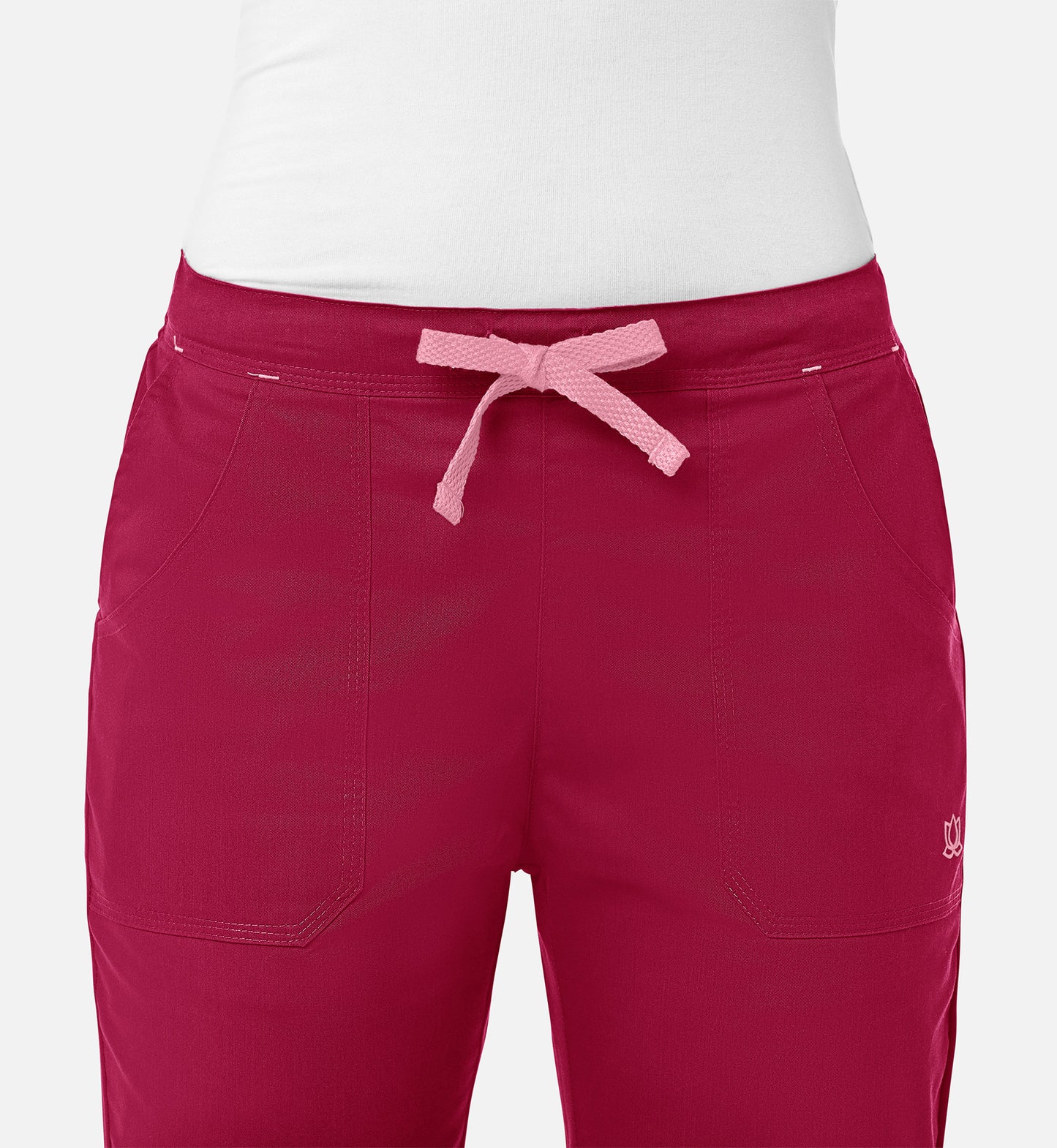 Blossom 9102 Multi-Pocket Flare Pants Crimson