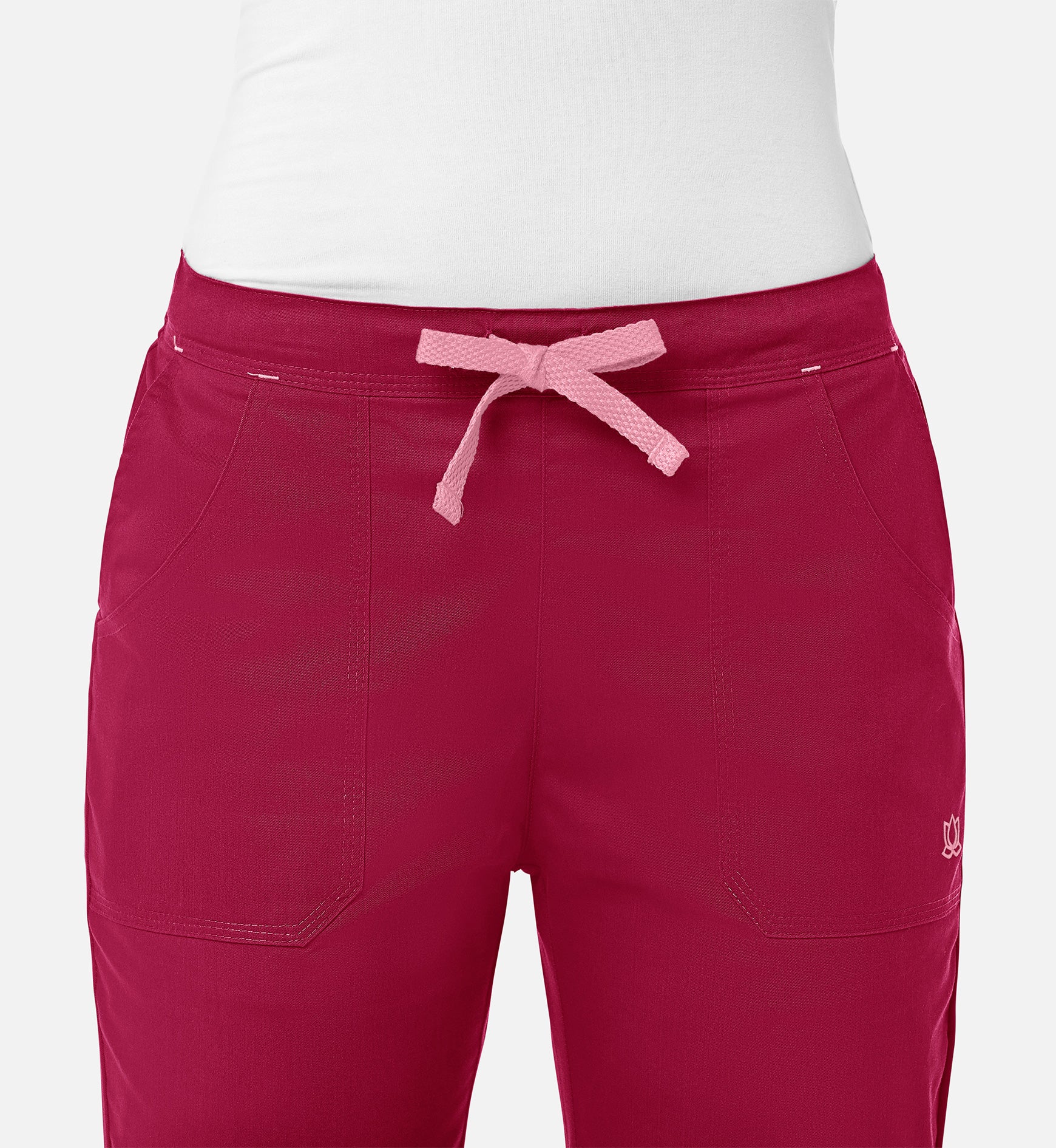 Blossom 9102 Multi-Pocket Flare Pants Crimson