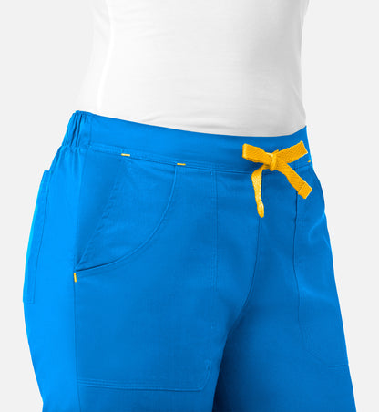 Blossom 9102 Multi-Pocket Flare Pants Pacific Blue