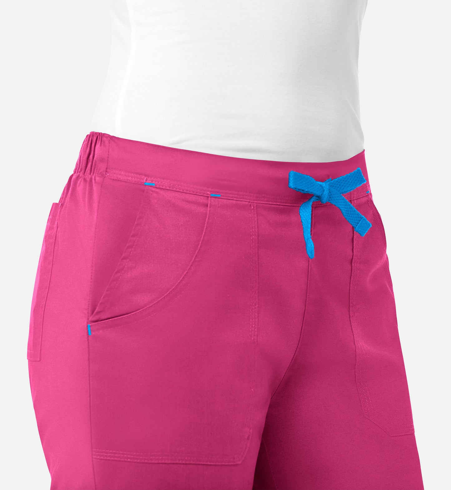 Blossom 9102 Multi-Pocket Flare Pants Passion Pink