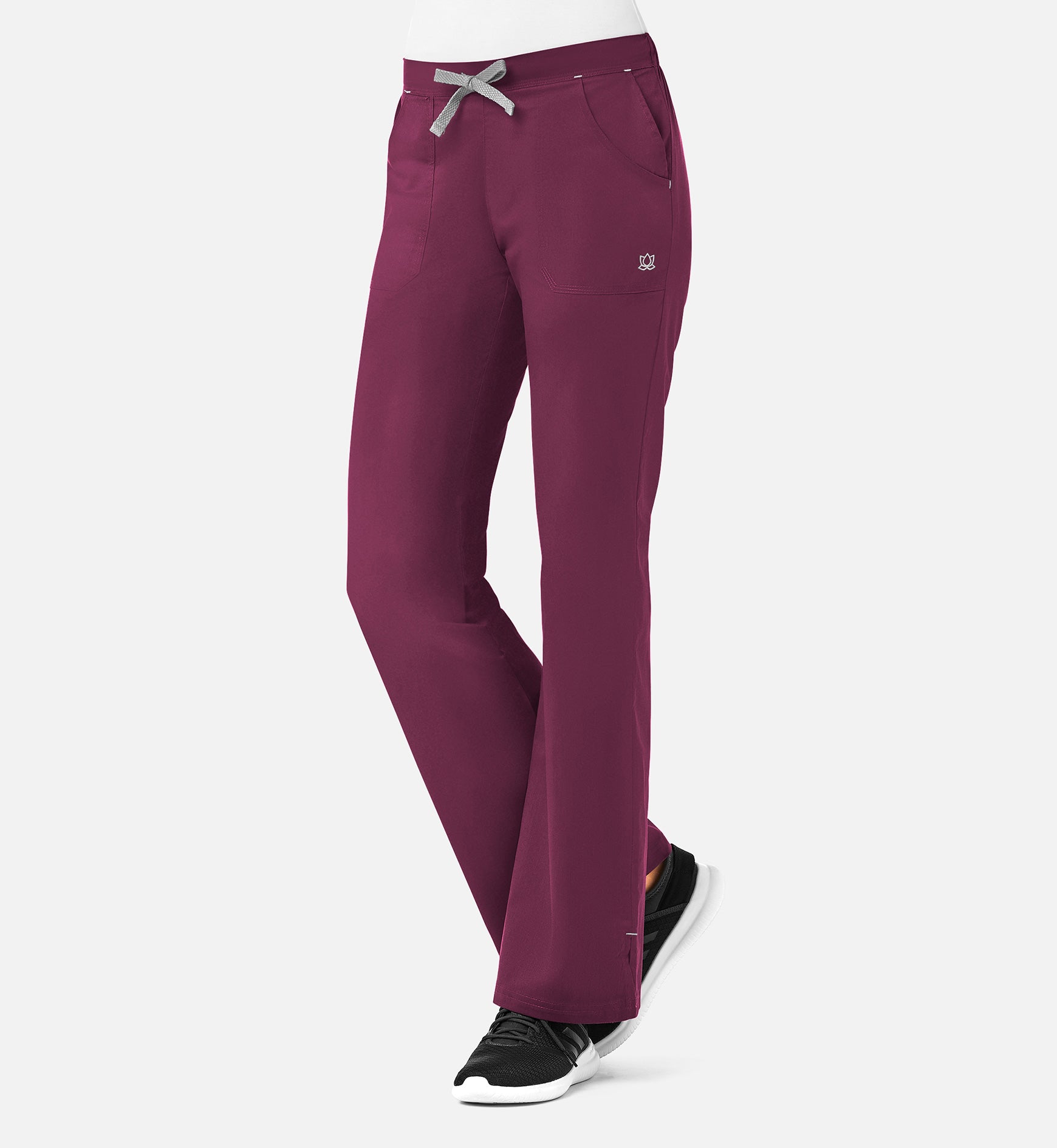 Blossom 9102 Multi-Pocket Flare Pants Wine