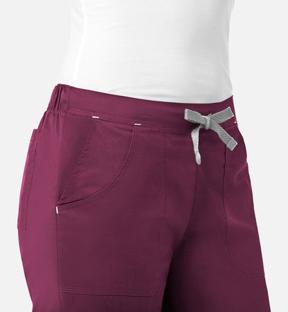 Blossom 9102 Multi-Pocket Flare Pants Wine