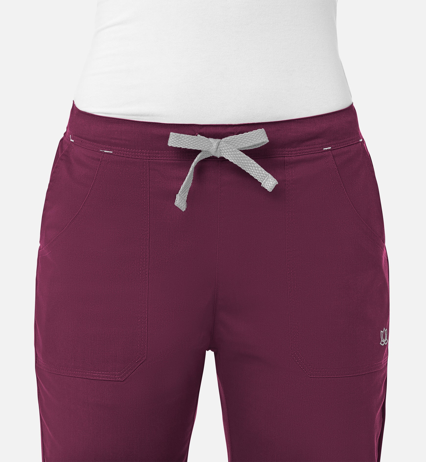 Blossom 9102 Multi-Pocket Flare Pants Wine