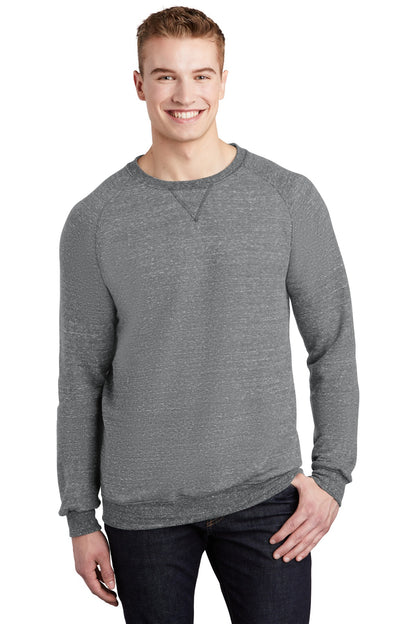 Jerzees  Snow Heather French Terry Raglan Crew 91M Charcoal