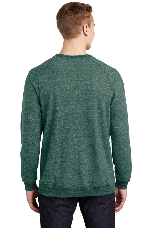 Jerzees  Snow Heather French Terry Raglan Crew 91M Forest Green