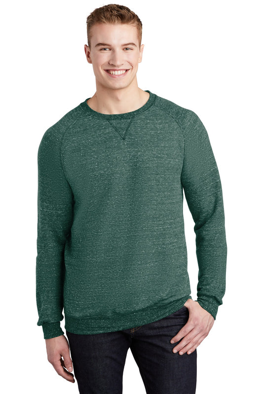 Jerzees  Snow Heather French Terry Raglan Crew 91M Forest Green