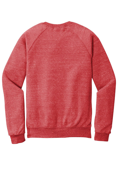Jerzees  Snow Heather French Terry Raglan Crew 91M Red