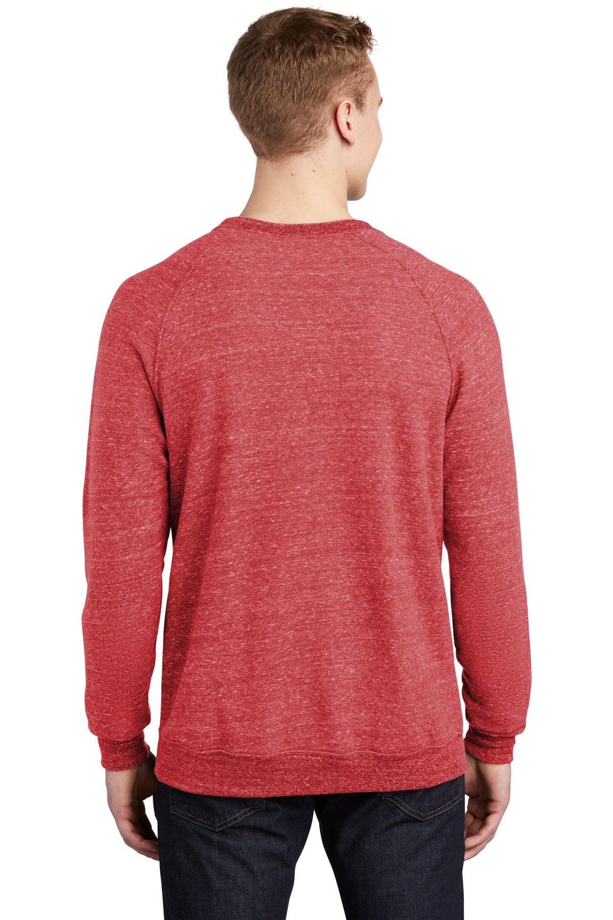 Jerzees  Snow Heather French Terry Raglan Crew 91M Red