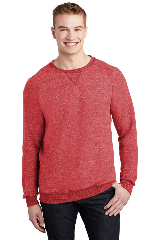 Jerzees  Snow Heather French Terry Raglan Crew 91M Red