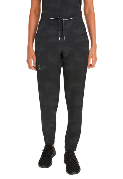 Purple Label 9350 Women's Tate Scrub Joggers Camo Scrub Pants Black