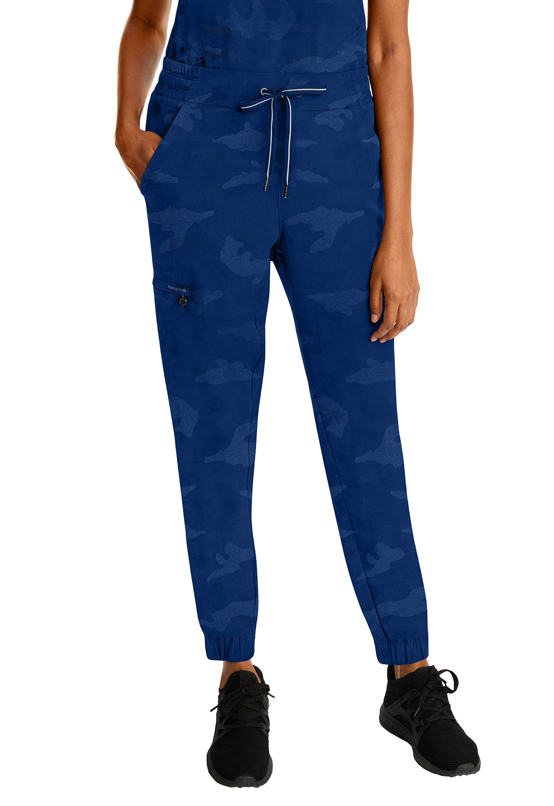 Purple Label 9350 Women's Tate Scrub Joggers Camo Scrub Pants Navy