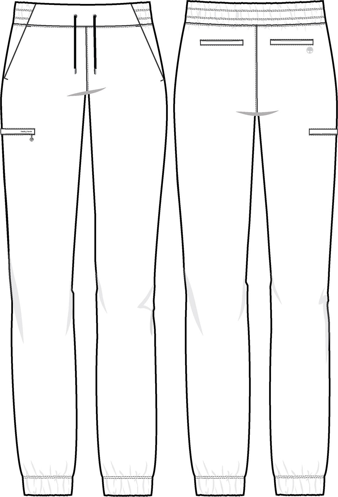 Purple Label Jacquard 9350 Women's Tate Scrub Joggers Camo Scrub Pants White