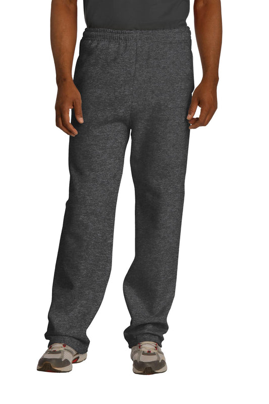 Jerzees NuBlend Open Bottom Pant with Pockets. 974MP Black Heather