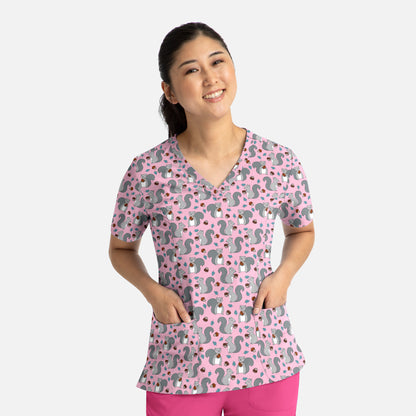 Prints 9800 Women's V-Neck Print Top Nuts For You