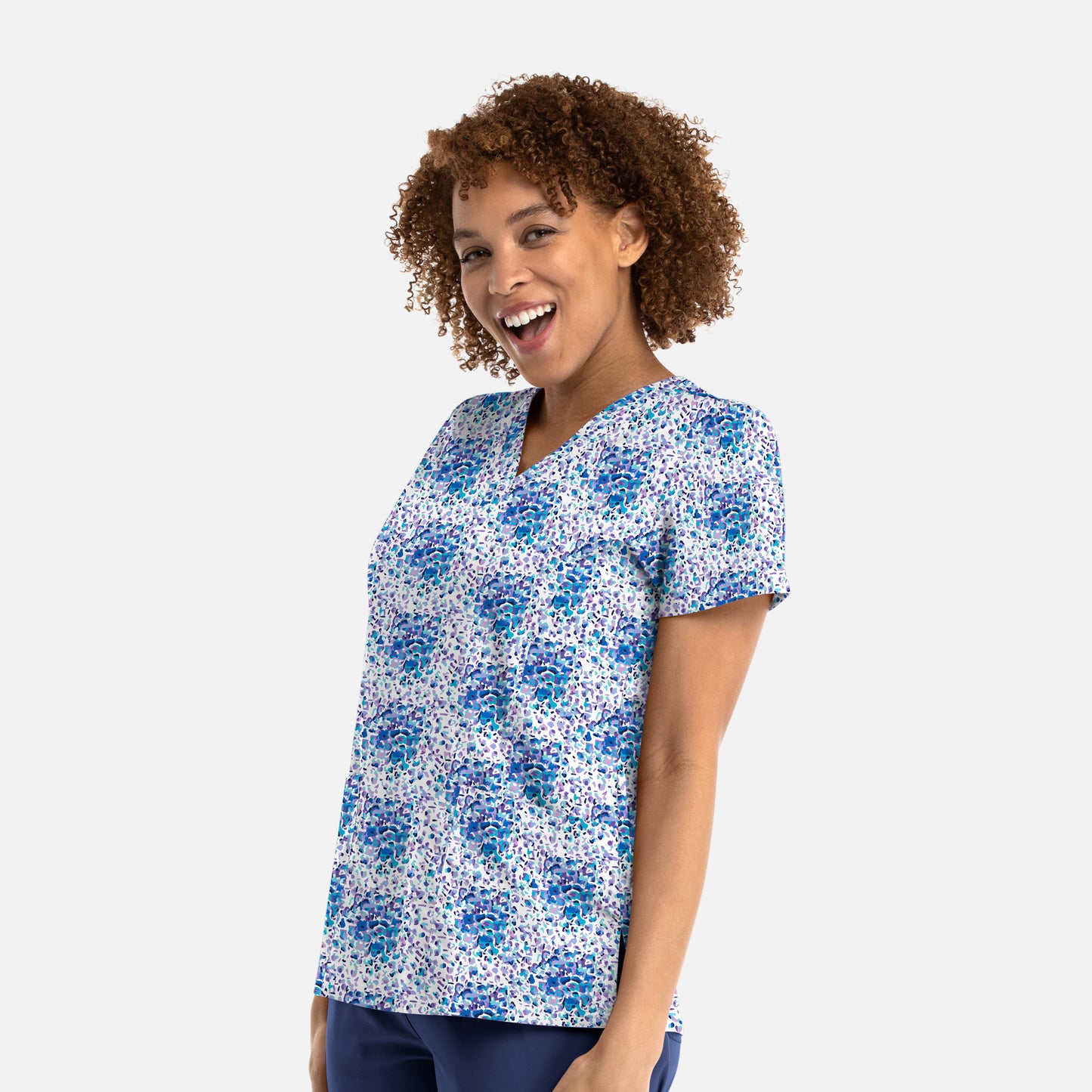 Maevn 9810 V-Neck Print Scrub Top