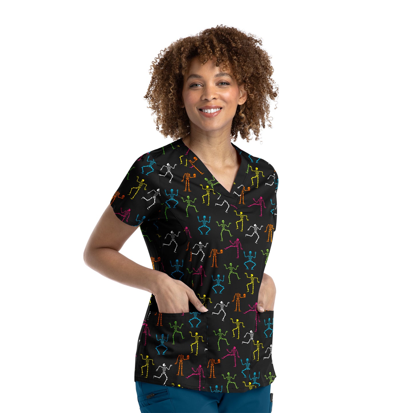 Maevn 9810 V-Neck Print Scrub Top