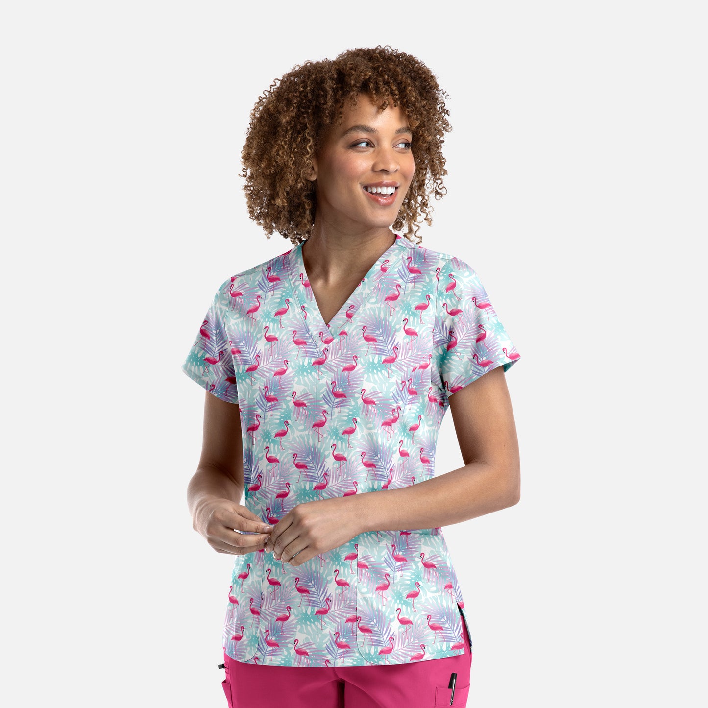 Maevn 9810 V-Neck Print Scrub Top