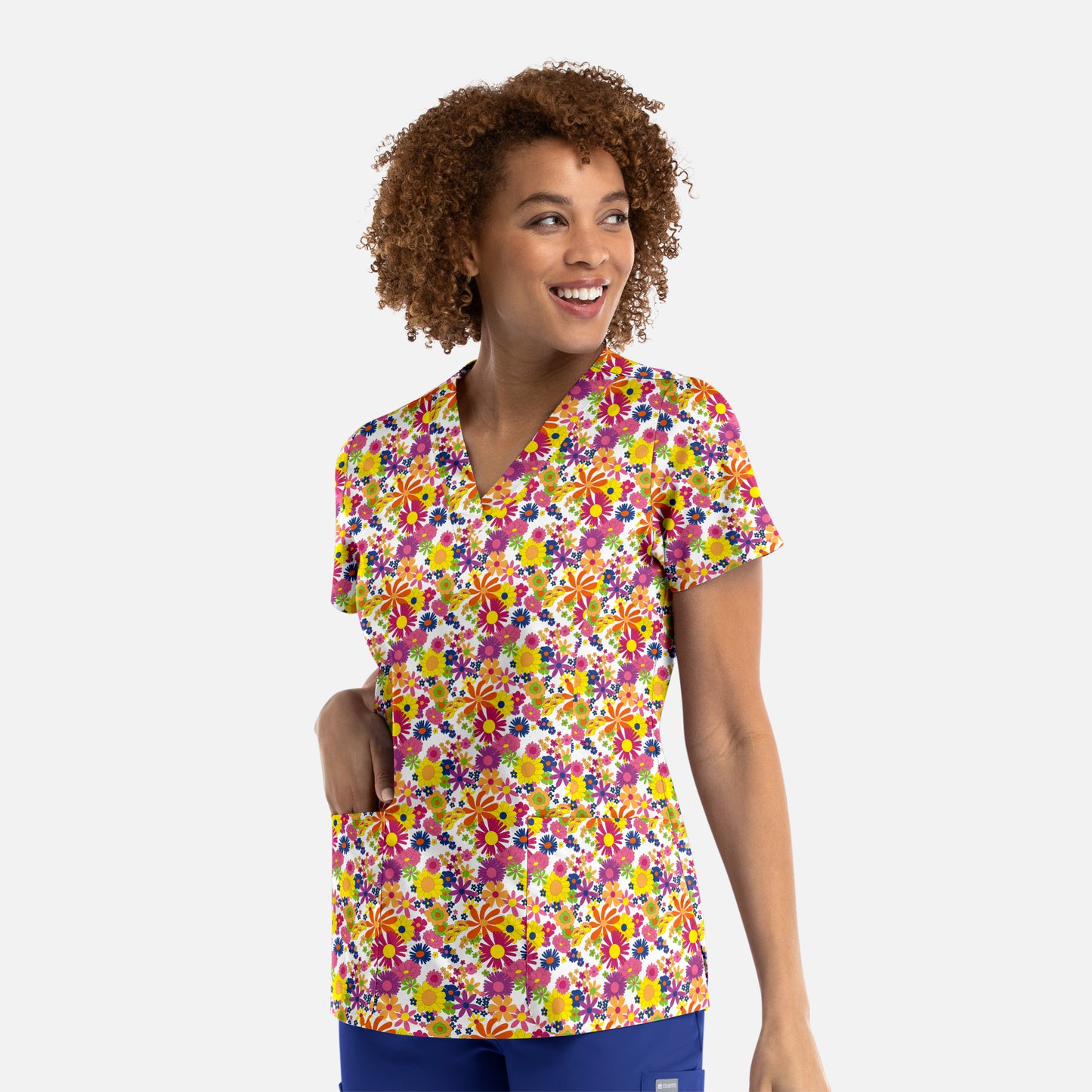 Maevn 9810 V-Neck Print Scrub Top