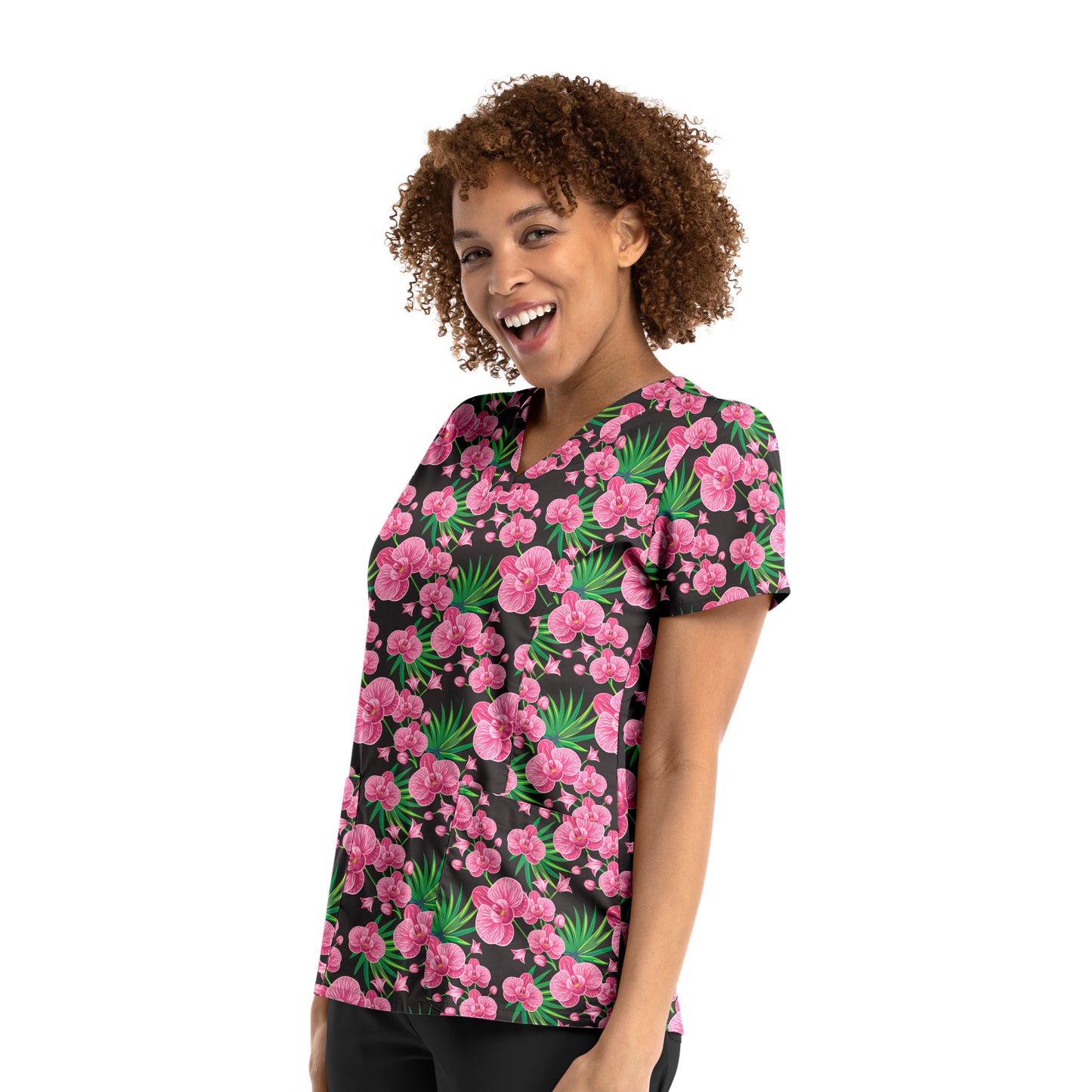 Maevn 9810 V-Neck Print Scrub Top