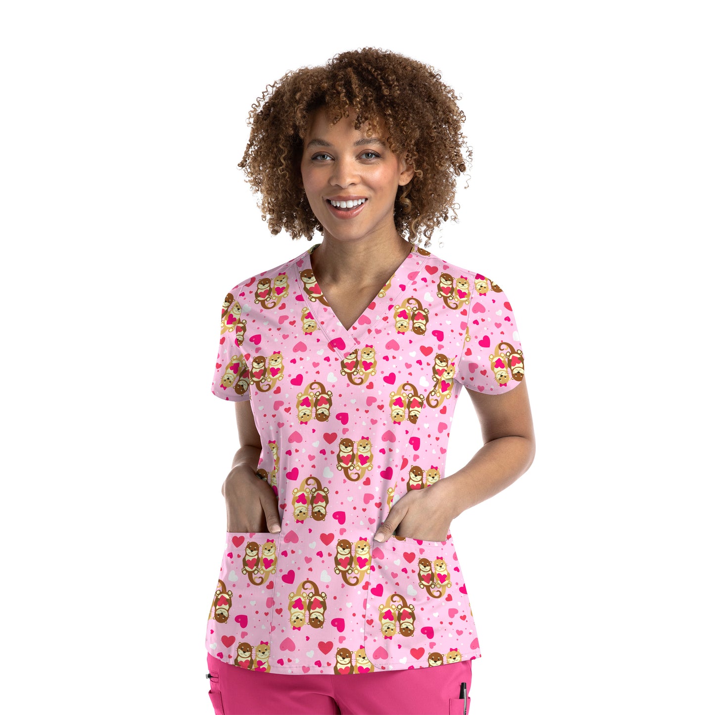 Maevn 9810 V-Neck Print Scrub Top