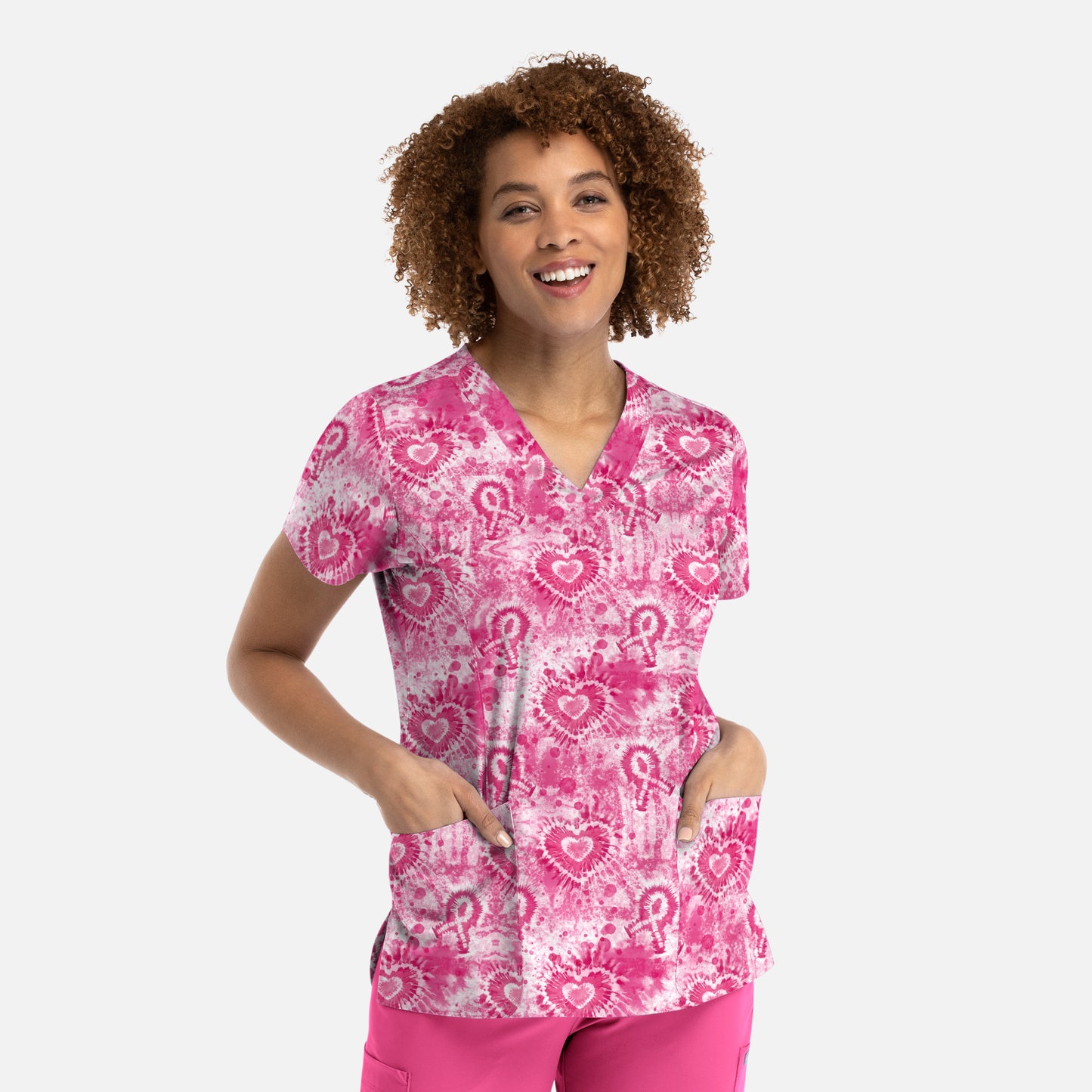 Maevn 9810 V-Neck Print Scrub Top