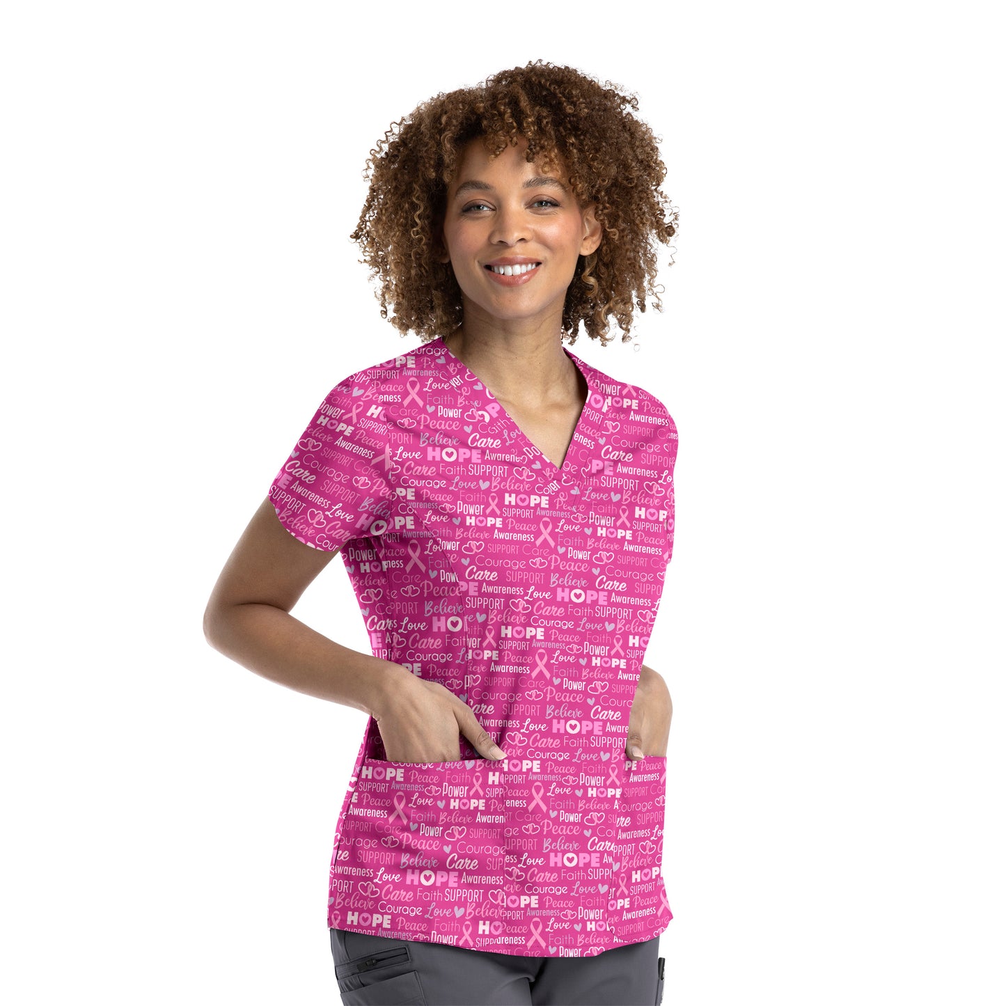 Maevn 9810 V-Neck Print Scrub Top