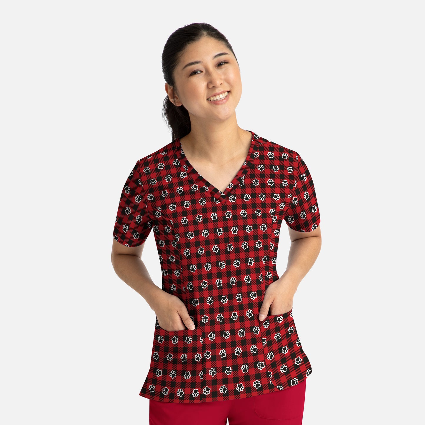 Maevn 9810 V-Neck Print Scrub Top