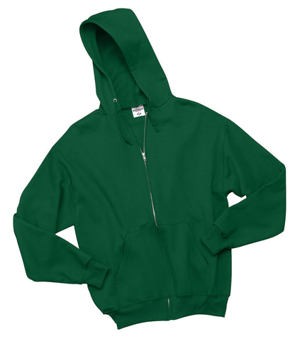 Jerzees NuBlend Full-Zip Hooded Sweatshirt.  993M Forest Green