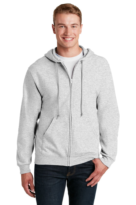 Jerzees NuBlend Full-Zip Hooded Sweatshirt.  993M Ash