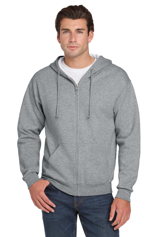 Jerzees NuBlend Full-Zip Hooded Sweatshirt.  993M Athletic Heather