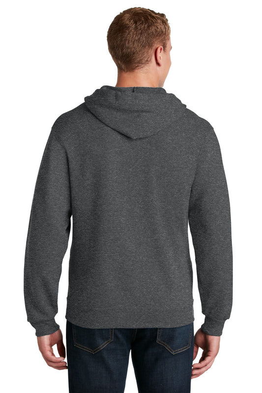 Jerzees NuBlend Full-Zip Hooded Sweatshirt.  993M Black Heather