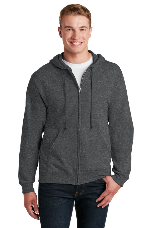 Jerzees NuBlend Full-Zip Hooded Sweatshirt.  993M Black Heather