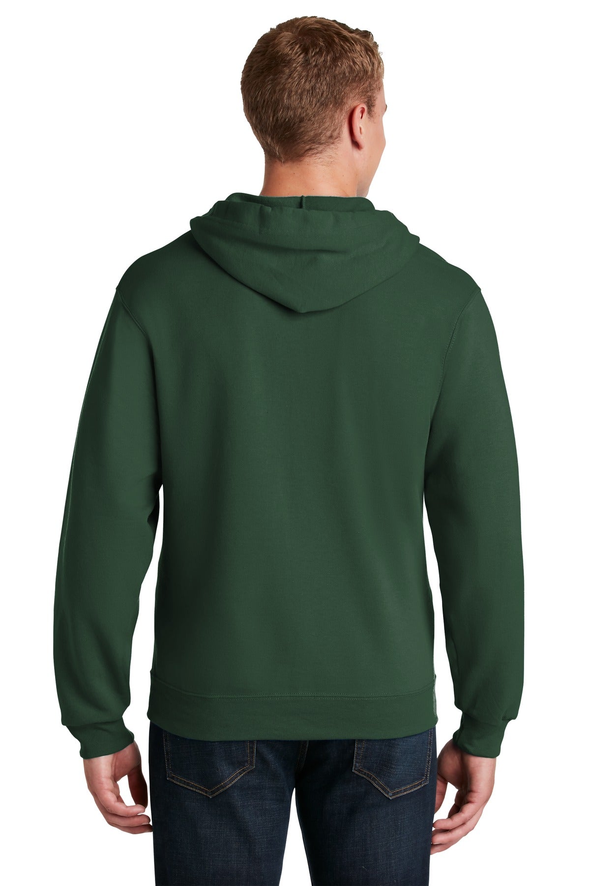 Jerzees NuBlend Full-Zip Hooded Sweatshirt.  993M Forest Green