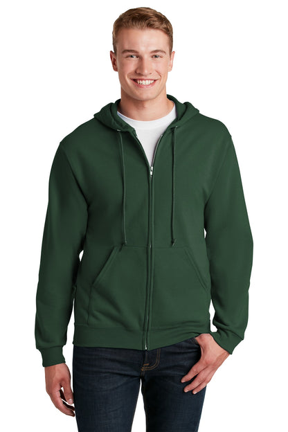 Jerzees NuBlend Full-Zip Hooded Sweatshirt.  993M Forest Green