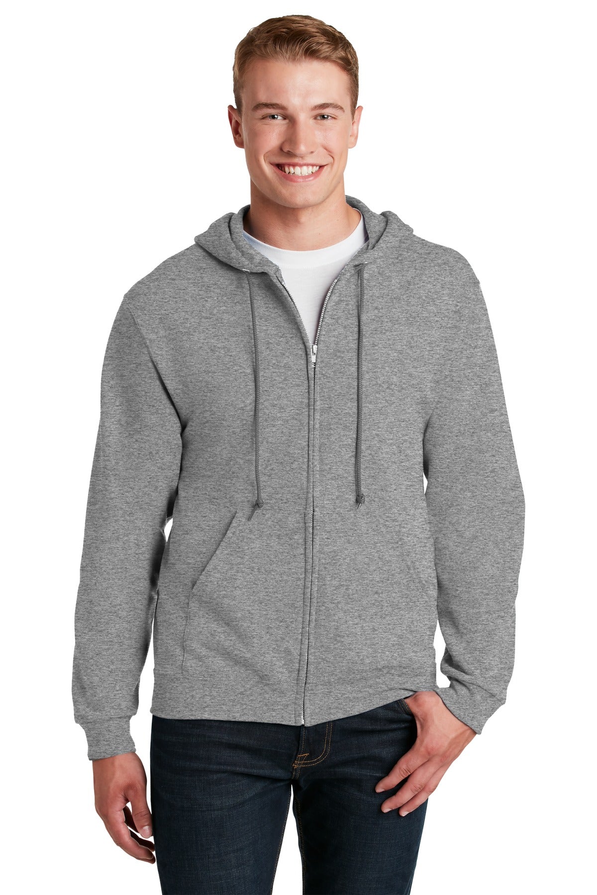 Jerzees NuBlend Full-Zip Hooded Sweatshirt.  993M Oxford