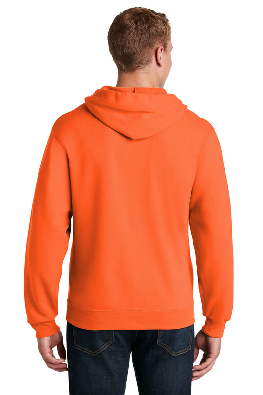Jerzees NuBlend Full-Zip Hooded Sweatshirt.  993M Safety Orange