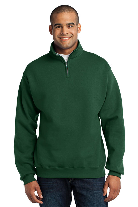 Jerzees NuBlend 1/4-Zip Cadet Collar Sweatshirt. 995M Forest Green