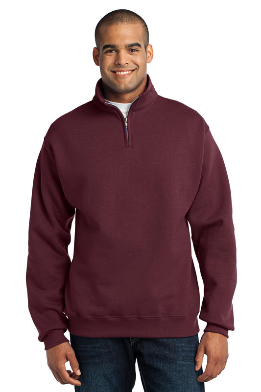 Jerzees NuBlend 1/4-Zip Cadet Collar Sweatshirt. 995M Maroon