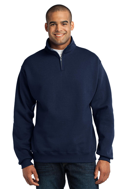 Jerzees NuBlend 1/4-Zip Cadet Collar Sweatshirt. 995M Navy