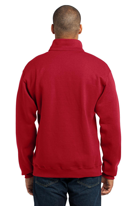 Jerzees NuBlend 1/4-Zip Cadet Collar Sweatshirt. 995M True Red