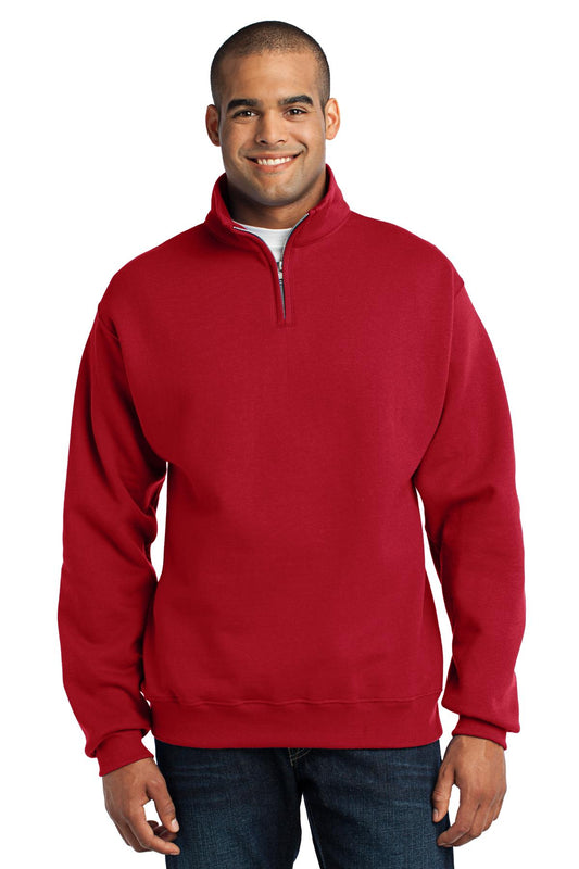 Jerzees NuBlend 1/4-Zip Cadet Collar Sweatshirt. 995M True Red